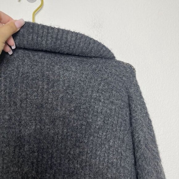 American Eagle Sweater XS/S Cardigan Open Knit Gray Long Sleeve Soft AF Longline - Picture 9 of 10